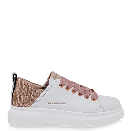 Γυναικεία Sneakers Λευκό/Ροζ Χρυσό 66-22WEX106A Renato Garini