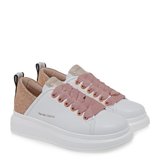 Γυναικεία Sneakers Λευκό/Ροζ Χρυσό 66-22WEX106A Renato Garini