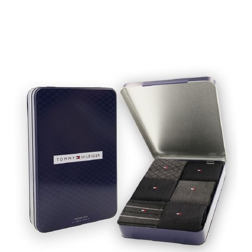 Tommy Hilfiger Men's Socks in Gift Box 6Pack 701235373-002 Ανδρικές Κάλτσες Μαύρο