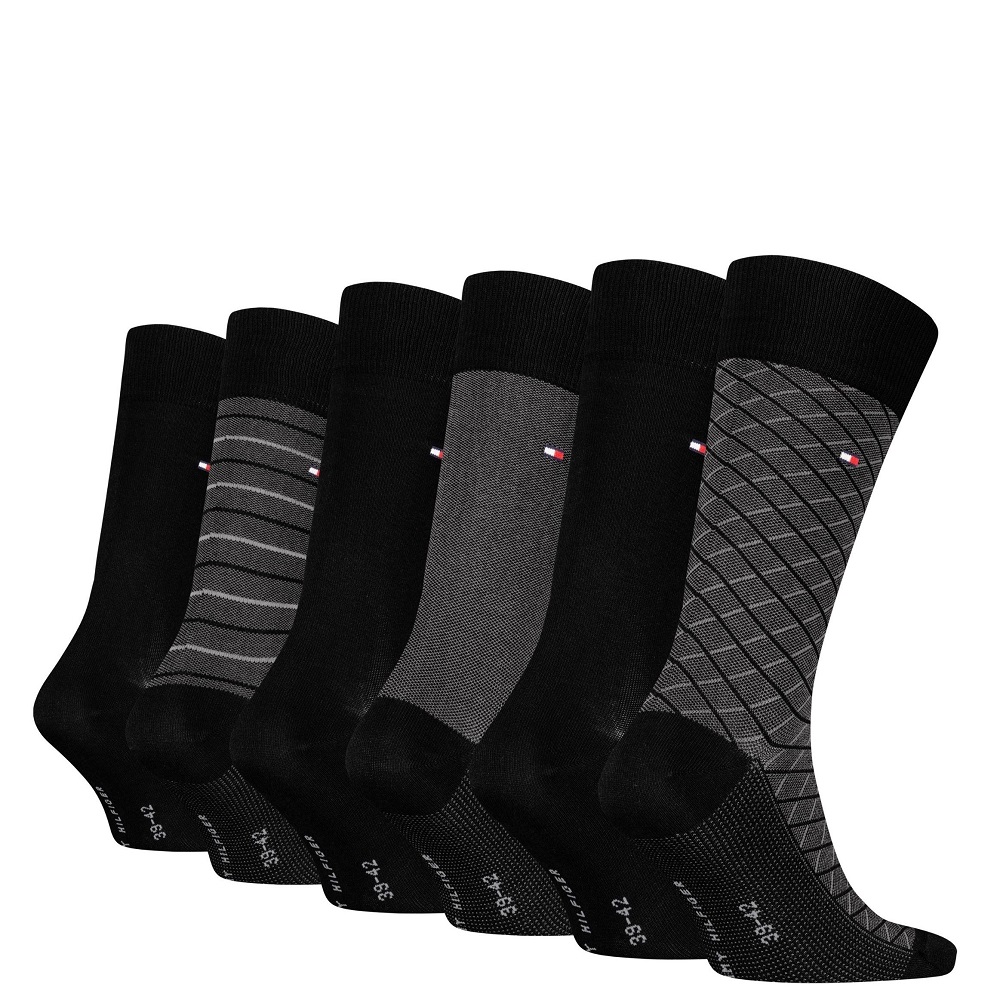 TOMMY HILFIGER</br>Tommy Hilfiger Men's Socks in Gift Box 6Pack 701235373-002 Ανδρικές Κάλτσες Μαύρο TOMMY HILFIGER</br>Tommy Hilfiger Men's Socks in Gift Box 6Pack 701235373-002 Ανδρικές Κάλτσες Μαύρο