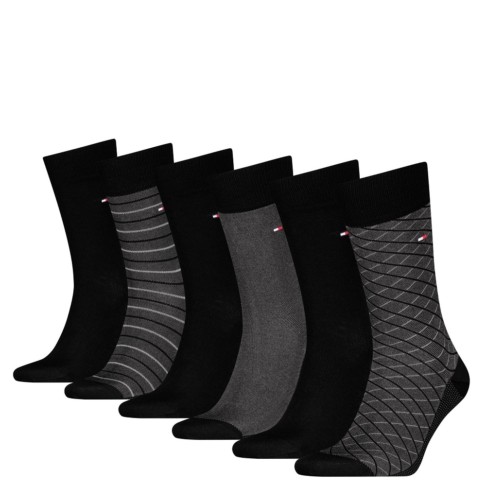 TOMMY HILFIGER</br>Tommy Hilfiger Men's Socks in Gift Box 6Pack 701235373-002 Ανδρικές Κάλτσες Μαύρο TOMMY HILFIGER</br>Tommy Hilfiger Men's Socks in Gift Box 6Pack 701235373-002 Ανδρικές Κάλτσες Μαύρο