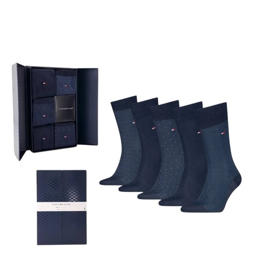 Tommy Hilfiger Men's Socks in Gift Box 5Pack 701235374-001 Ανδρικές Κάλτσες Μπλε