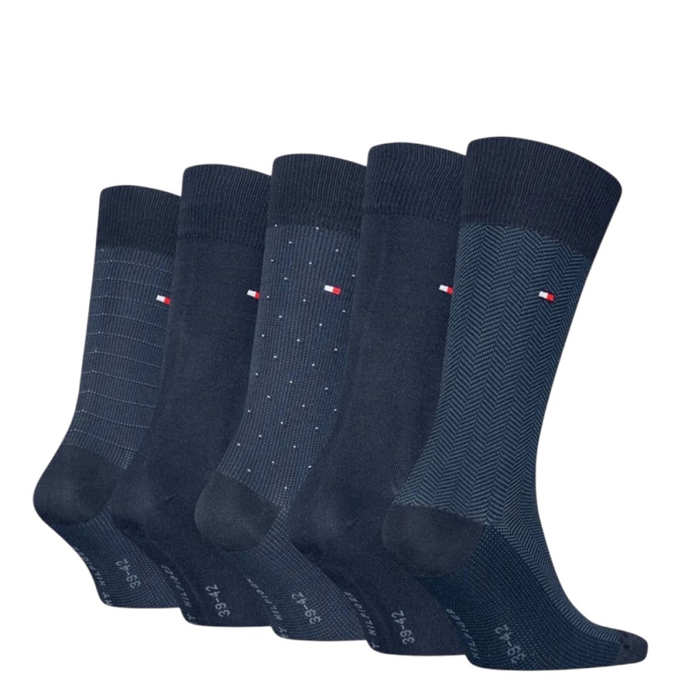 TOMMY HILFIGER</br>Tommy Hilfiger Men's Socks in Gift Box 5Pack 701235374-001 Ανδρικές Κάλτσες Μπλε
