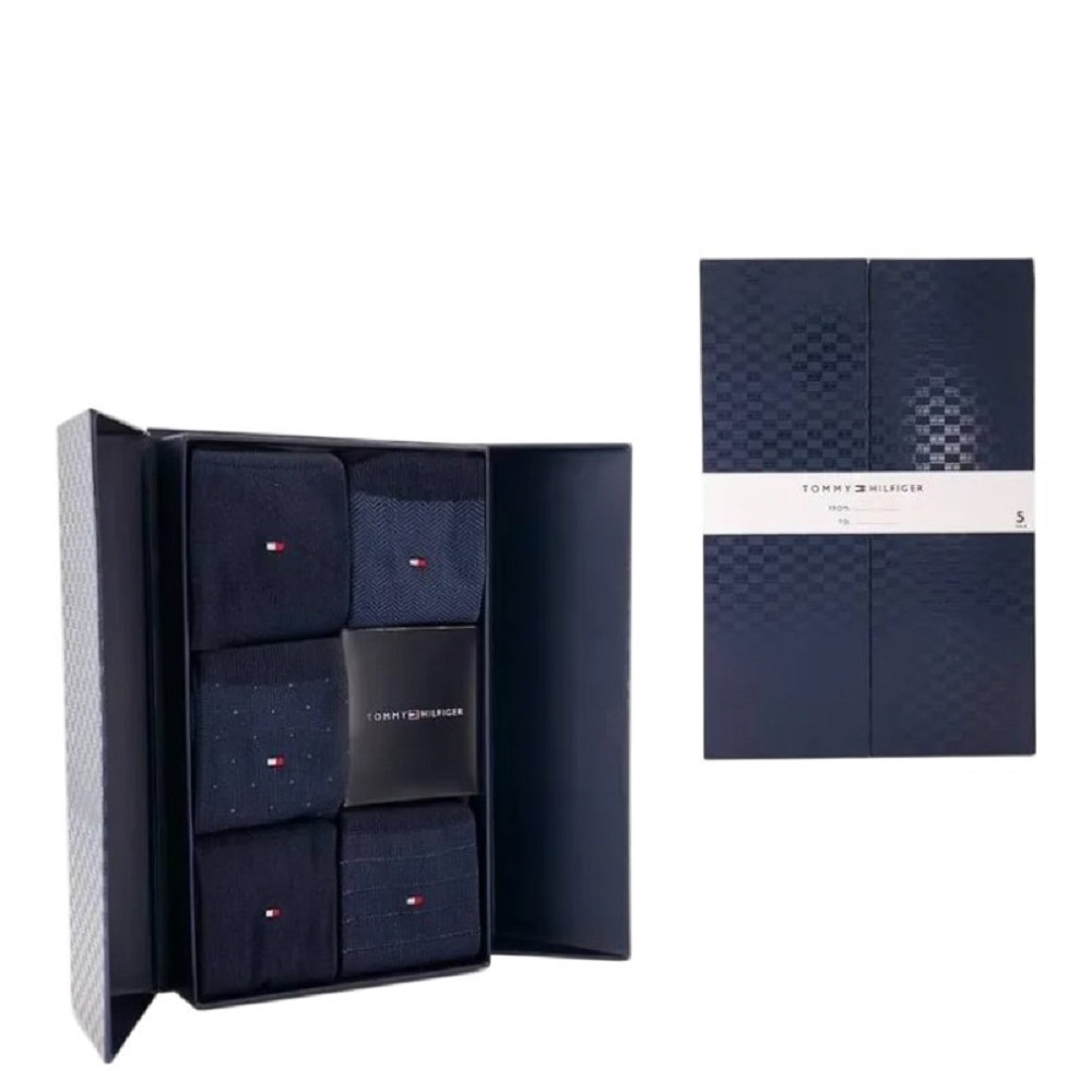 TOMMY HILFIGER</br>Tommy Hilfiger Men's Socks in Gift Box 5Pack 701235374-001 Ανδρικές Κάλτσες Μπλε