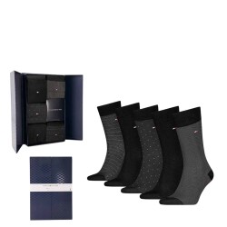 TOMMY HILFIGER</br>Tommy Hilfiger Men's Socks in Gift Box 5Pack 701235374-002 Ανδρικές Κάλτσες Μαύρο