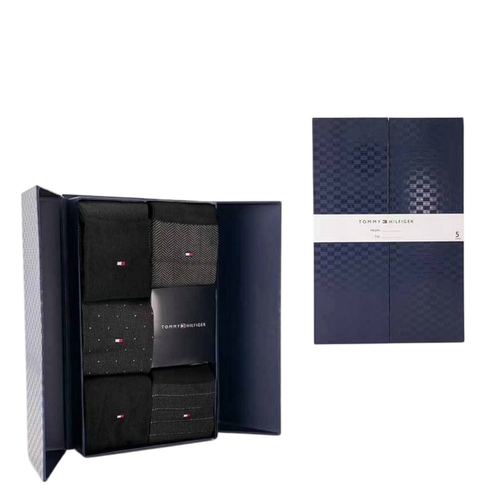 TOMMY HILFIGER</br>Tommy Hilfiger Men's Socks in Gift Box 5Pack 701235374-002 Ανδρικές Κάλτσες Μαύρο TOMMY HILFIGER</br>Tommy Hilfiger Men's Socks in Gift Box 5Pack 701235374-002 Ανδρικές Κάλτσες Μαύρο