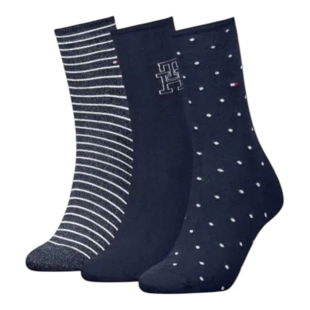 TOMMY HILFIGER</br>Tommy Hilfiger 701236464-001 Γυναικείες Κάλτσες Μπλε Th Women Sock 3p Giftbox