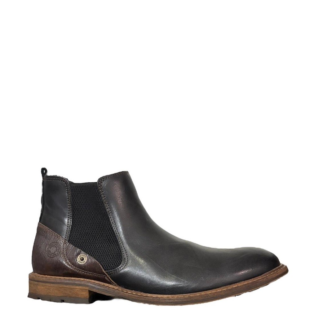 BULLBOXER</br>Ανδρικά Μποτάκια Μαύρο Δέρμα Chelsea 710K45551AARBDSU10 Bullboxer