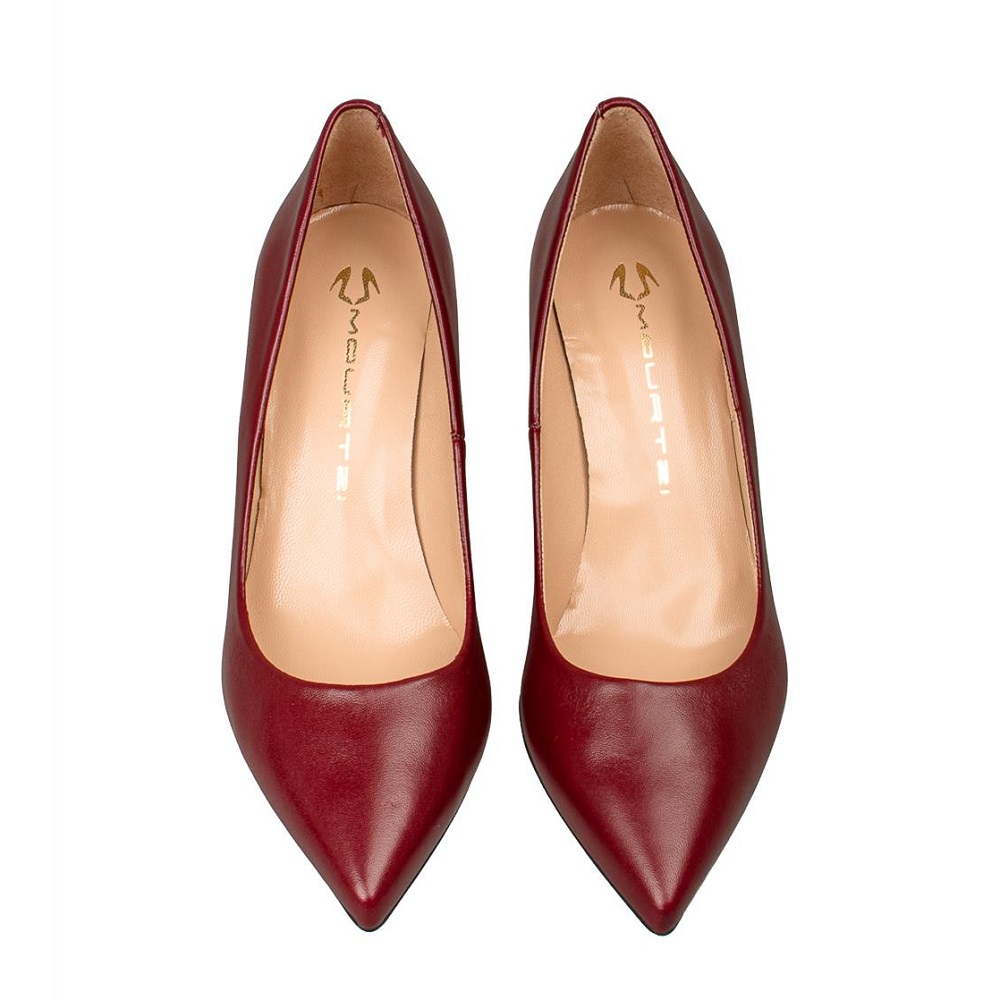 MOURTZI</br>Mourtzi 7/71100 Γυναικείες Γόβες Μπορντό Δέρμα