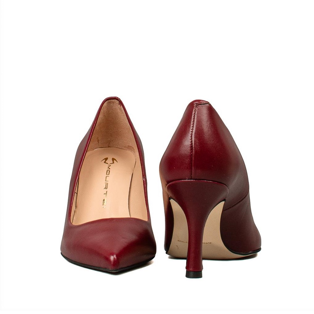 MOURTZI</br>Mourtzi 7/71100 Γυναικείες Γόβες Μπορντό Δέρμα