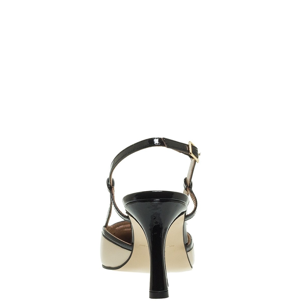 MOURTZI</br>Γυναικείες Slingback Γόβες Εκρού/Μαύρο Δέρμα 75/71609 Mourtzi MOURTZI</br>Γυναικείες Slingback Γόβες Εκρού/Μαύρο Δέρμα 75/71609 Mourtzi