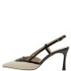 MOURTZI</br>Γυναικείες Slingback Γόβες Εκρού/Μαύρο Δέρμα 75/71609 Mourtzi MOURTZI</br>Γυναικείες Slingback Γόβες Εκρού/Μαύρο Δέρμα 75/71609 Mourtzi