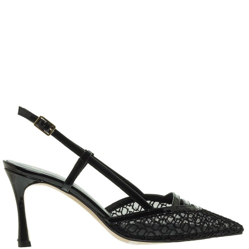 Γυναικείες Slingback Γόβες Μαύρο 75/71609 Mourtzi