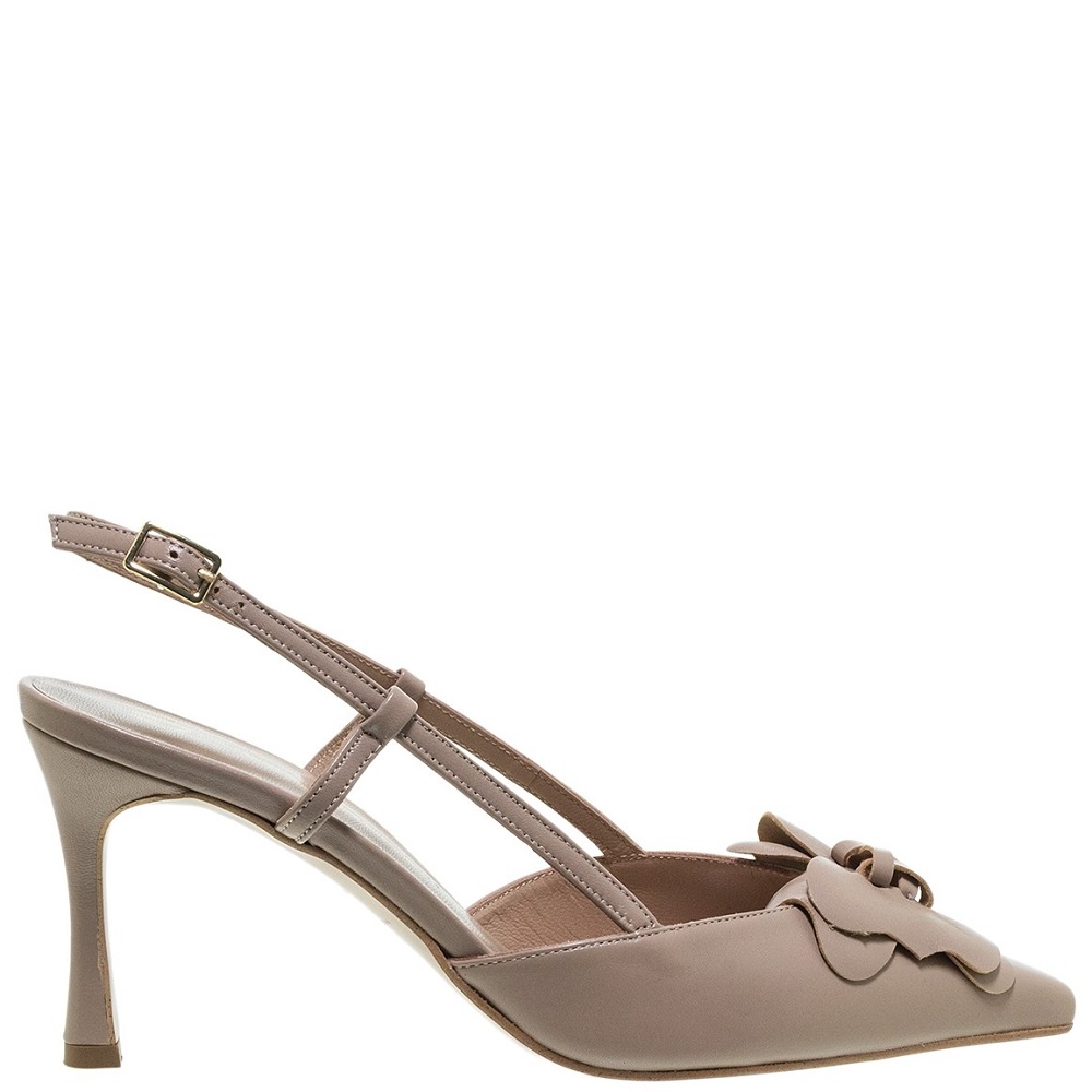 MOURTZI</br>Mourtzi 75/71614 Γυναικείες Slingback Γόβες Μπεζ Δέρμα