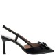 MOURTZI</br>Mourtzi 75/71614 Γυναικείες Slingback Γόβες Μαύρο Δέρμα