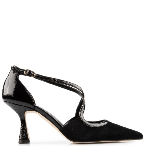 FM 738-120 Γυναικείες Γόβες Μαύρο Καστόρι/Λουστρίνι  FM 738-120 Γυναικείες Γόβες Μαύρο Καστόρι/Λουστρίνι