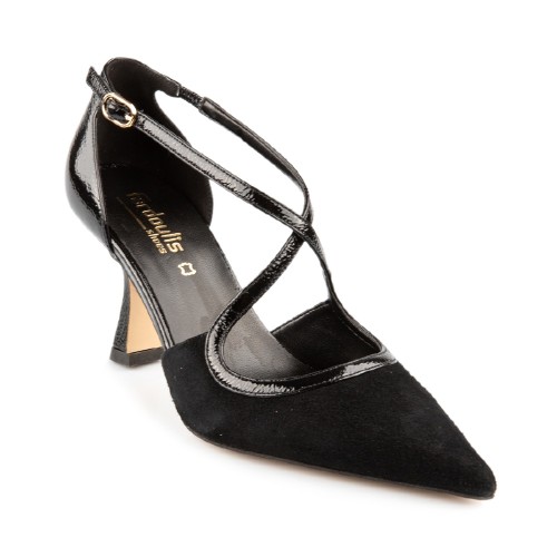 FM 738-120 Γυναικείες Γόβες Μαύρο Καστόρι/Λουστρίνι  FM 738-120 Γυναικείες Γόβες Μαύρο Καστόρι/Λουστρίνι