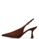 FM</br>FM 738-122 Γυναικεία Slingback Καφέ Δέρμα Καστόρι