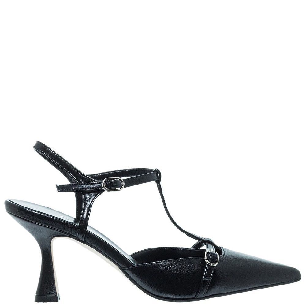 FM</br>FM 738-140 Γυναικεία Slingback Μαύρο Δέρμα FM</br>FM 738-140 Γυναικεία Slingback Μαύρο Δέρμα