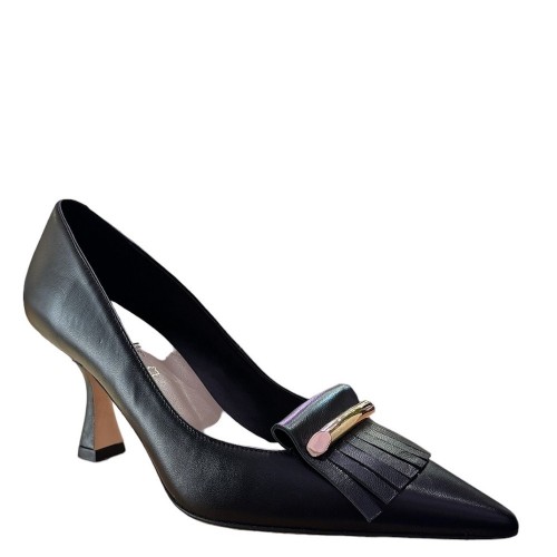 Γυναικείες Γόβες Μαύρο Δέρμα 738-15 FM