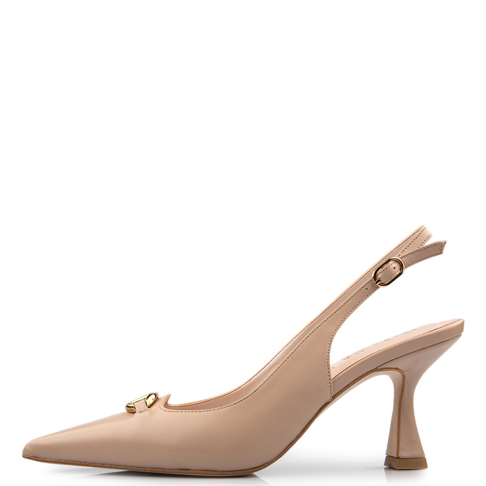 FM</br>Γυναικείες Slingback Γόβες Μπεζ Δέρμα 738-71 FM FM</br>Γυναικείες Slingback Γόβες Μπεζ Δέρμα 738-71 FM