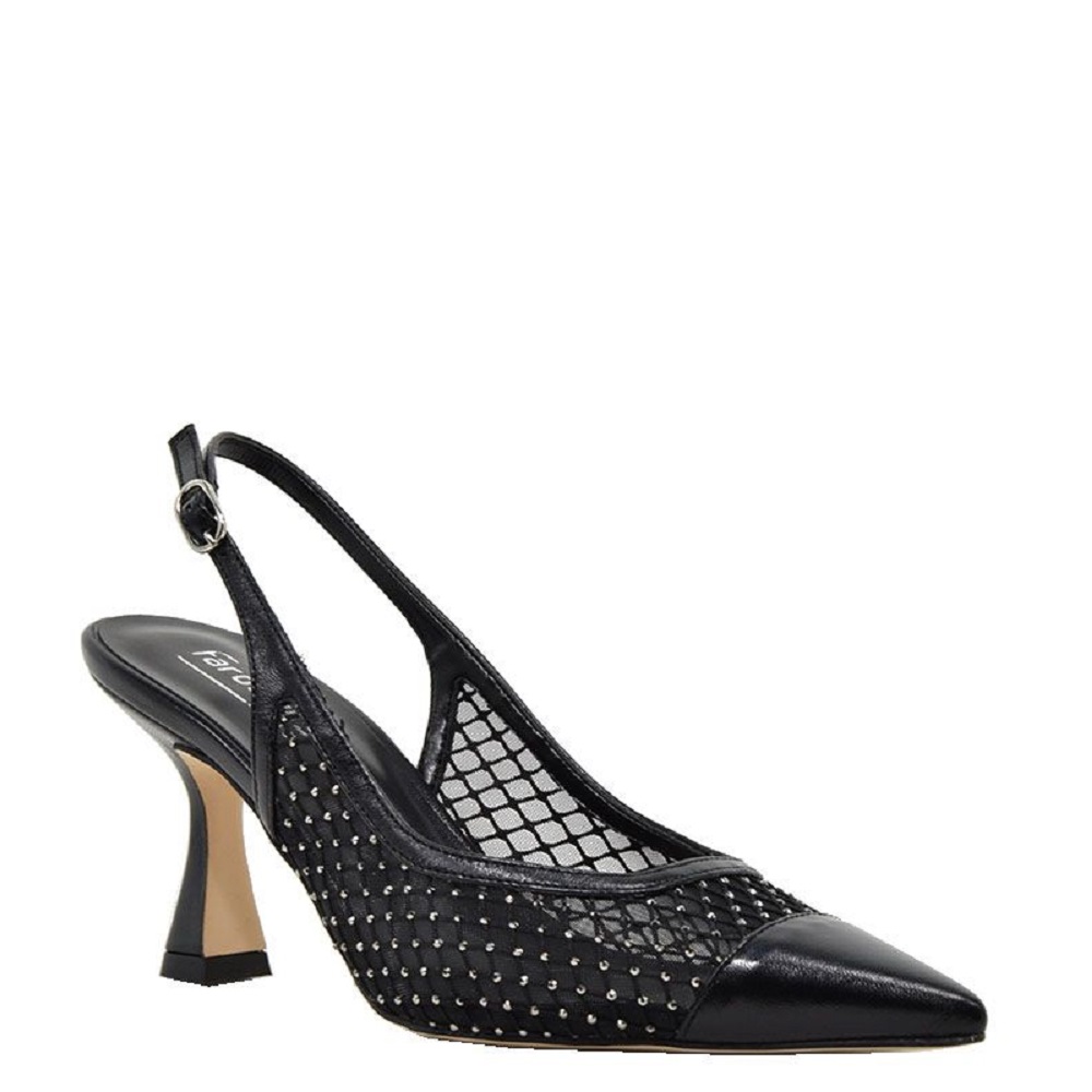 FM</br>Γυναικείες Slingback Γόβες Μαύρο Δέρμα Φιλτιρέ 738-98 FM FM</br>Γυναικείες Slingback Γόβες Μαύρο Δέρμα Φιλτιρέ 738-98 FM
