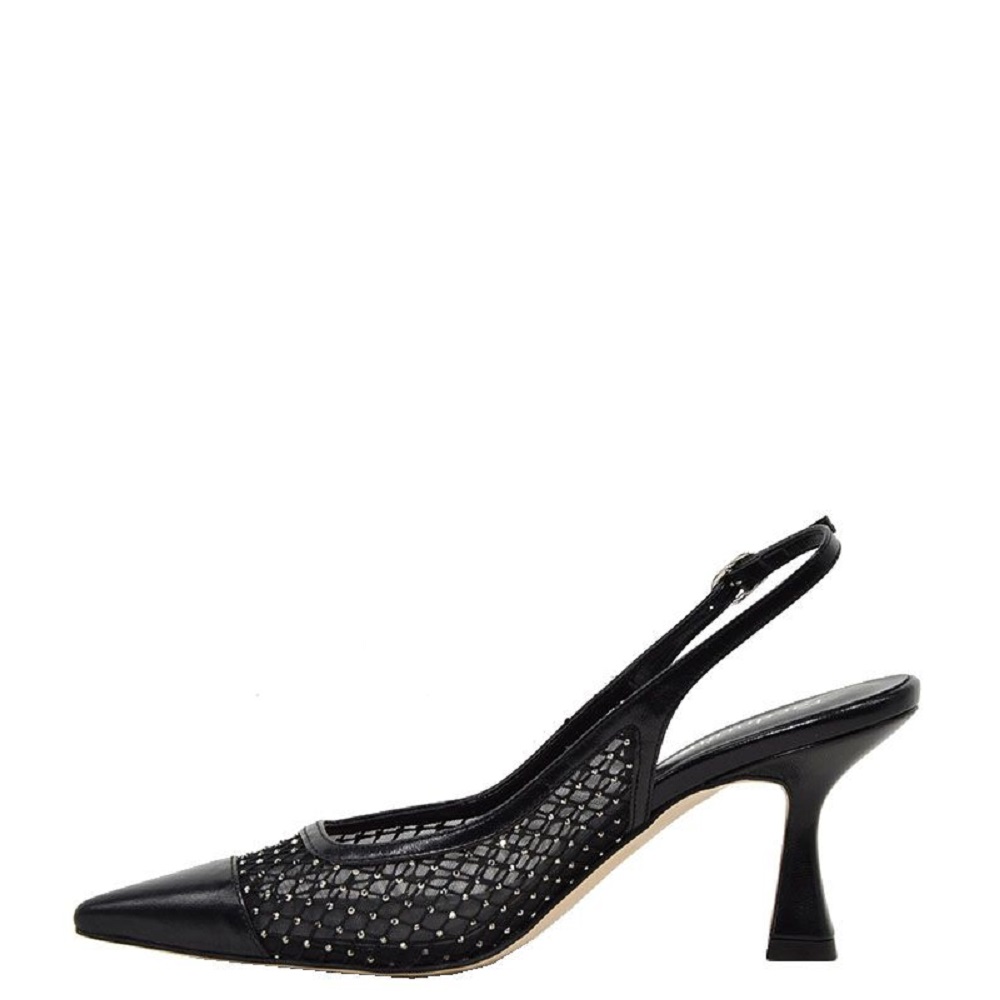 FM</br>Γυναικείες Slingback Γόβες Μαύρο Δέρμα Φιλτιρέ 738-98 FM FM</br>Γυναικείες Slingback Γόβες Μαύρο Δέρμα Φιλτιρέ 738-98 FM