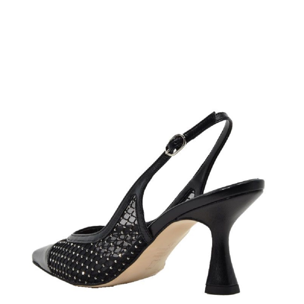 FM</br>Γυναικείες Slingback Γόβες Μαύρο Δέρμα Φιλτιρέ 738-98 FM FM</br>Γυναικείες Slingback Γόβες Μαύρο Δέρμα Φιλτιρέ 738-98 FM