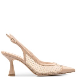 Γυναικείες Slingback Γόβες Μπεζ Δέρμα Φιλτιρέ 738-98 FM