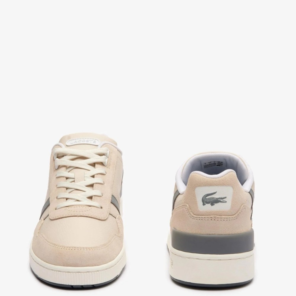 LACOSTE</br>Ανδρικά Sneakers Μπεζ/Γκρι Δέρμα T-CLIP 747SMA00672B7 Lacoste LACOSTE</br>Ανδρικά Sneakers Μπεζ/Γκρι Δέρμα T-CLIP 747SMA00672B7 Lacoste