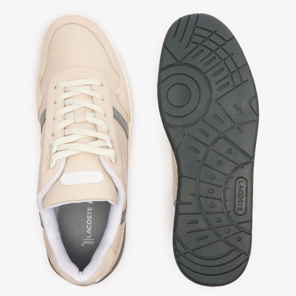 LACOSTE</br>Ανδρικά Sneakers Μπεζ/Γκρι Δέρμα T-CLIP 747SMA00672B7 Lacoste LACOSTE</br>Ανδρικά Sneakers Μπεζ/Γκρι Δέρμα T-CLIP 747SMA00672B7 Lacoste