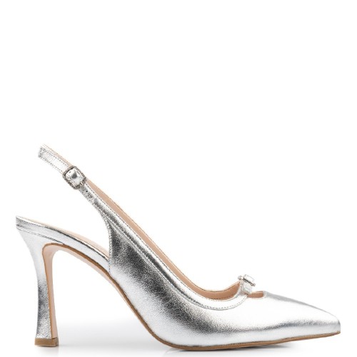 Γυναικείες Γόβες Ασημί Δέρμα 749-04 FM Γυναικείες Γόβες Ασημί Δέρμα 749-04 FM