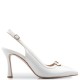 FM</br>FM 749-04 SLINGBACK Γυναικεία Slingback Λευκό Περλέ Δέρμα