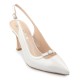FM</br>FM 749-04 SLINGBACK Γυναικεία Slingback Λευκό Περλέ Δέρμα