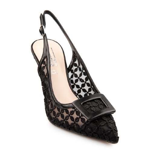 Γυναικείες Slingback Γόβες Μαύρο Φιλτιρέ 749-40 FM