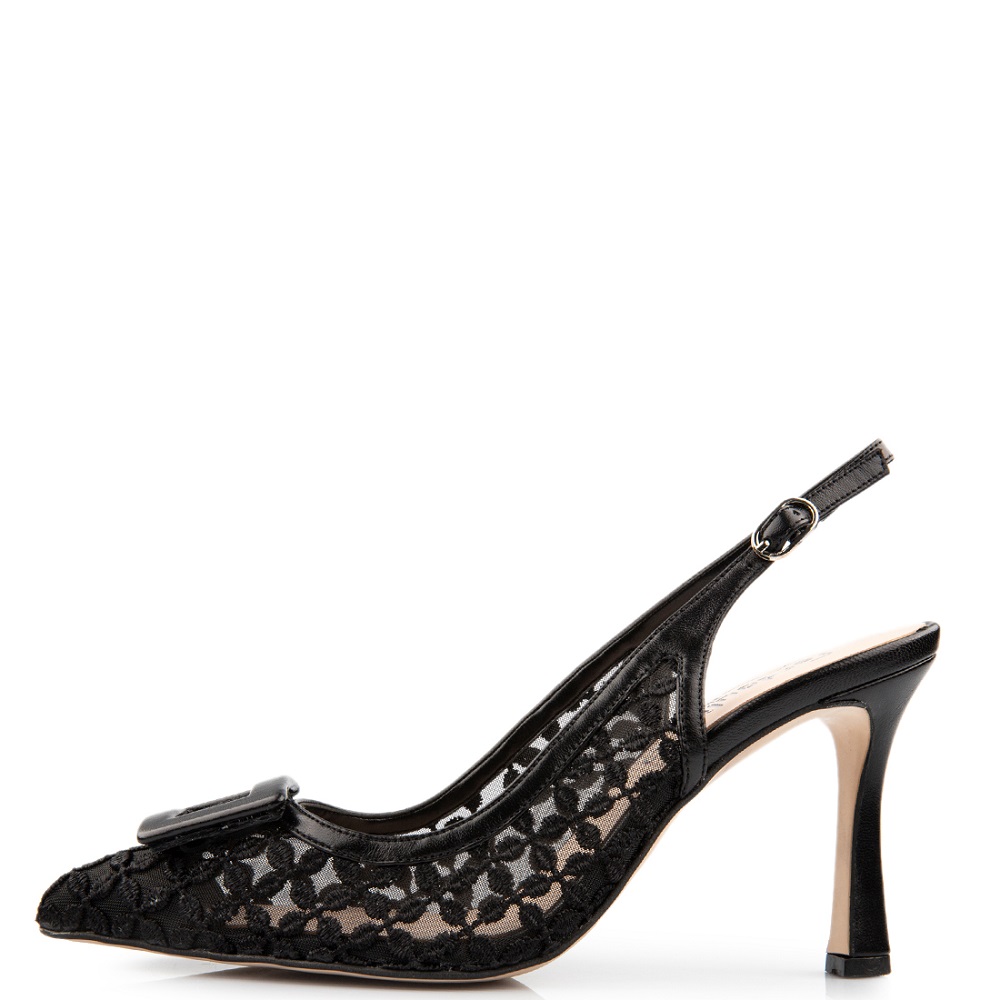 FM</br>Γυναικείες Slingback Γόβες Μαύρο Φιλτιρέ 749-40 FM FM</br>Γυναικείες Slingback Γόβες Μαύρο Φιλτιρέ 749-40 FM
