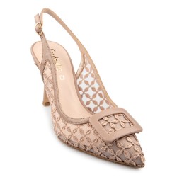 Γυναικείες Slingback Γόβες Nude Φιλτιρέ 749-40 FM