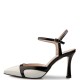 FM</br>Γυναικείες Slingback Γόβες Λευκό/Μαύρο Λουστρίνι 749-43 FM FM</br>Γυναικείες Slingback Γόβες Λευκό/Μαύρο Λουστρίνι 749-43 FM