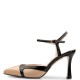 FM</br>Γυναικείες Slingback Γόβες Nude/Μαύρο Λουστρίνι 749-43 FM FM</br>Γυναικείες Slingback Γόβες Nude/Μαύρο Λουστρίνι 749-43 FM