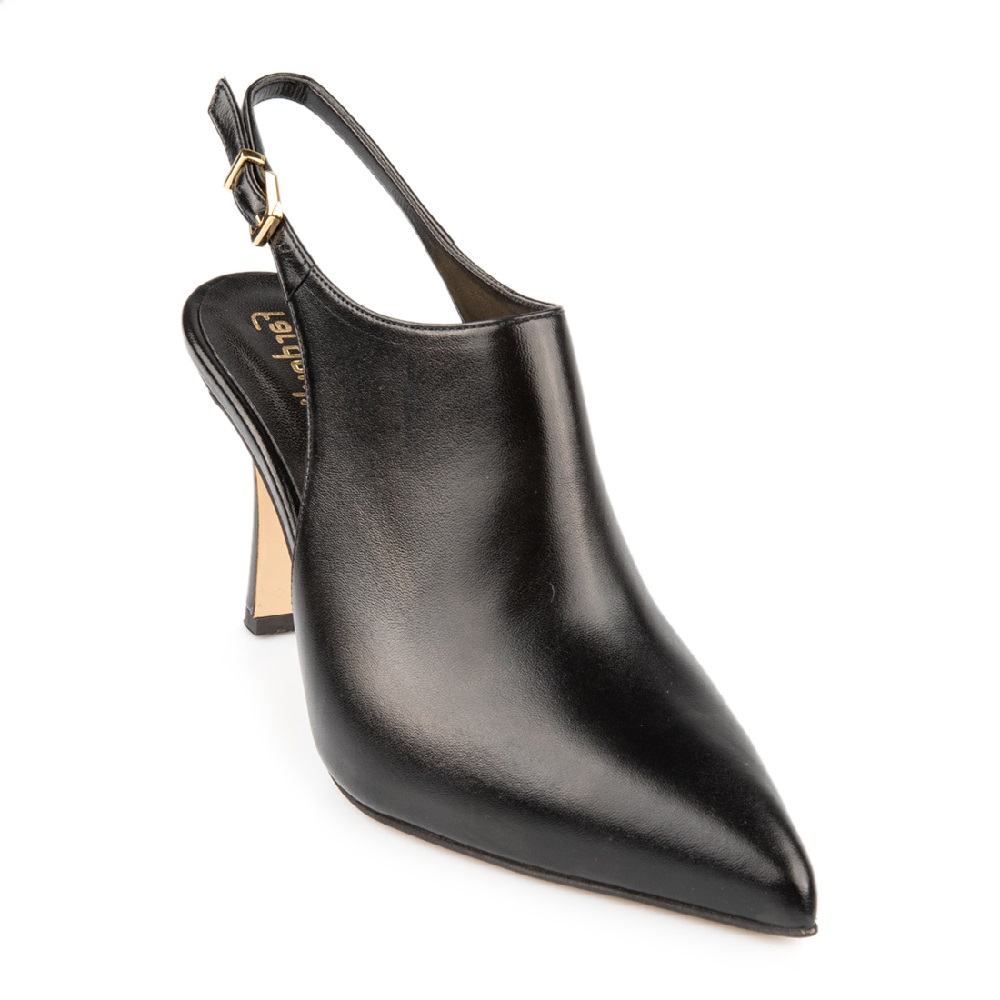 FM</br>FM 749-84 Γυναικείες Slingback Γόβες Μαύρο Δέρμα