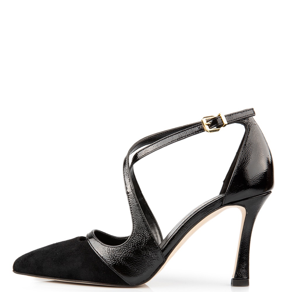 FM</br>FM 749-85 Γυναικείες Γόβες Μαύρο Καστόρι/Λουστρίνι