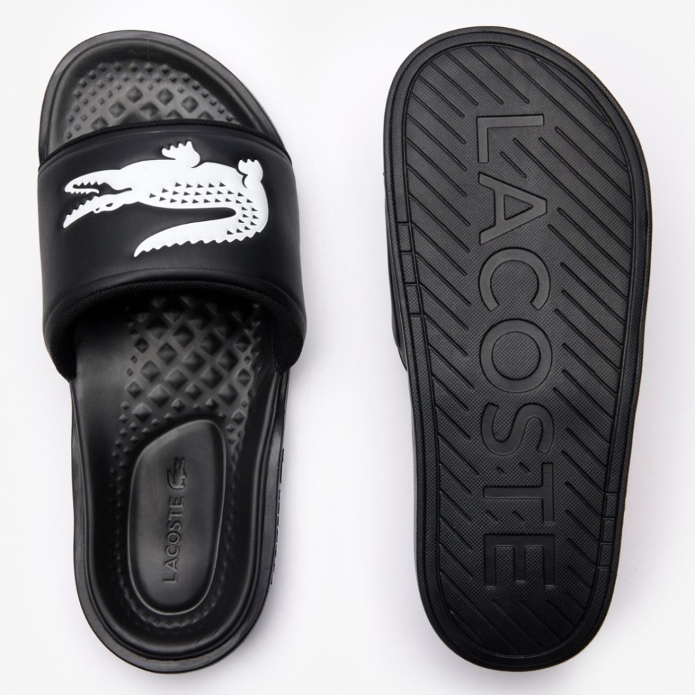 LACOSTE</br>Ανδρικές Σαγιονάρες Μαύρο/Λευκό SERVE SLIDE DUAL 749CMA0038312 Lacoste LACOSTE</br>Ανδρικές Σαγιονάρες Μαύρο/Λευκό SERVE SLIDE DUAL 749CMA0038312 Lacoste