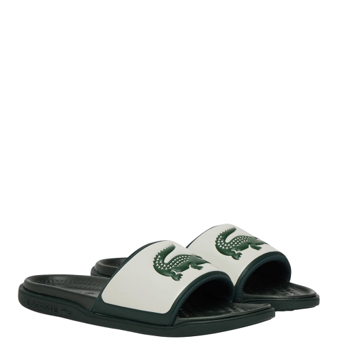 Ανδρικές Σαγιονάρες Λευκό/Χακί SERVE SLIDE DUAL 749CMA00401Y5 Lacoste Ανδρικές Σαγιονάρες Λευκό/Χακί SERVE SLIDE DUAL 749CMA00401Y5 Lacoste