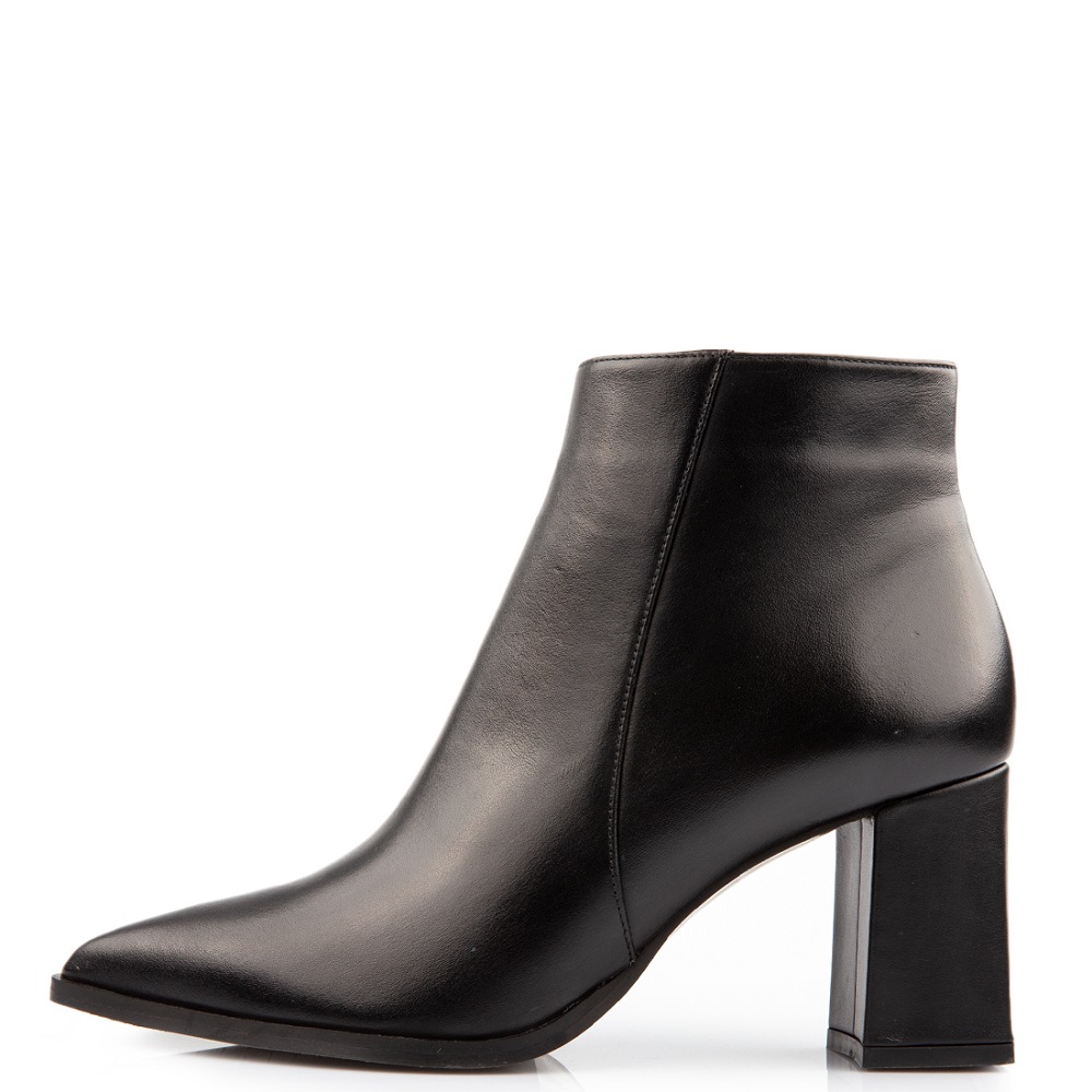 FM</br>FM 751-01 Γυναικεία Μποτάκια Μαύρο Δέρμα