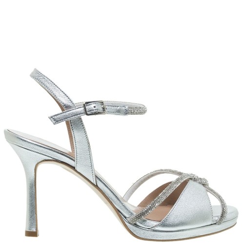 Γυναικεία Πέδιλα Ασημί Δέρμα 75/75163 Mourtzi