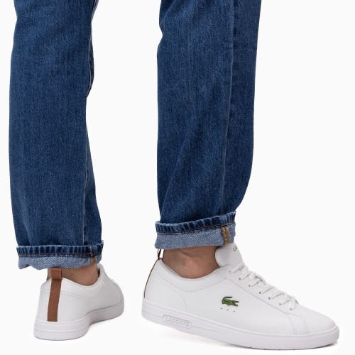Lacoste COURT BASE 126 1 SMA 751SMA0177385 Ανδρικά Sneakers Λευκό/Καφέ Δέρμα