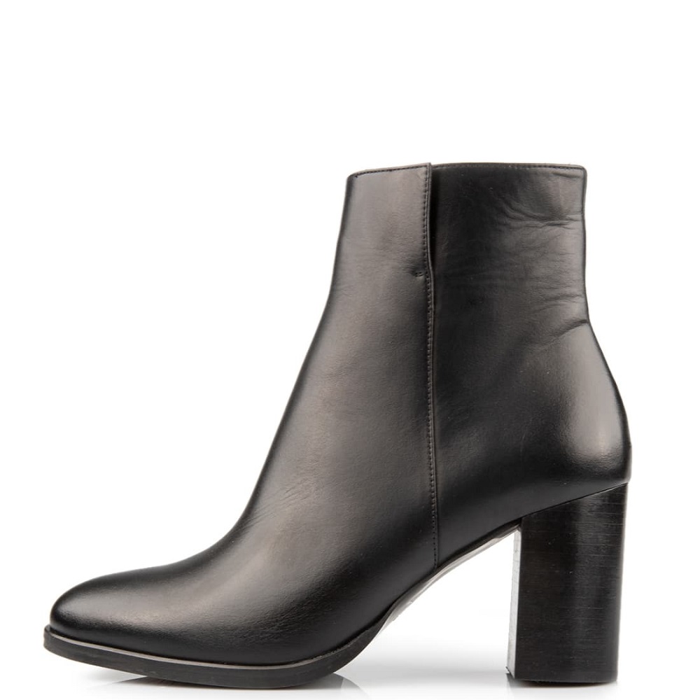 FM</br>FM 763-05 Γυναικεία Μποτάκια Μαύρο Δέρμα FM</br>FM 763-05 Γυναικεία Μποτάκια Μαύρο Δέρμα