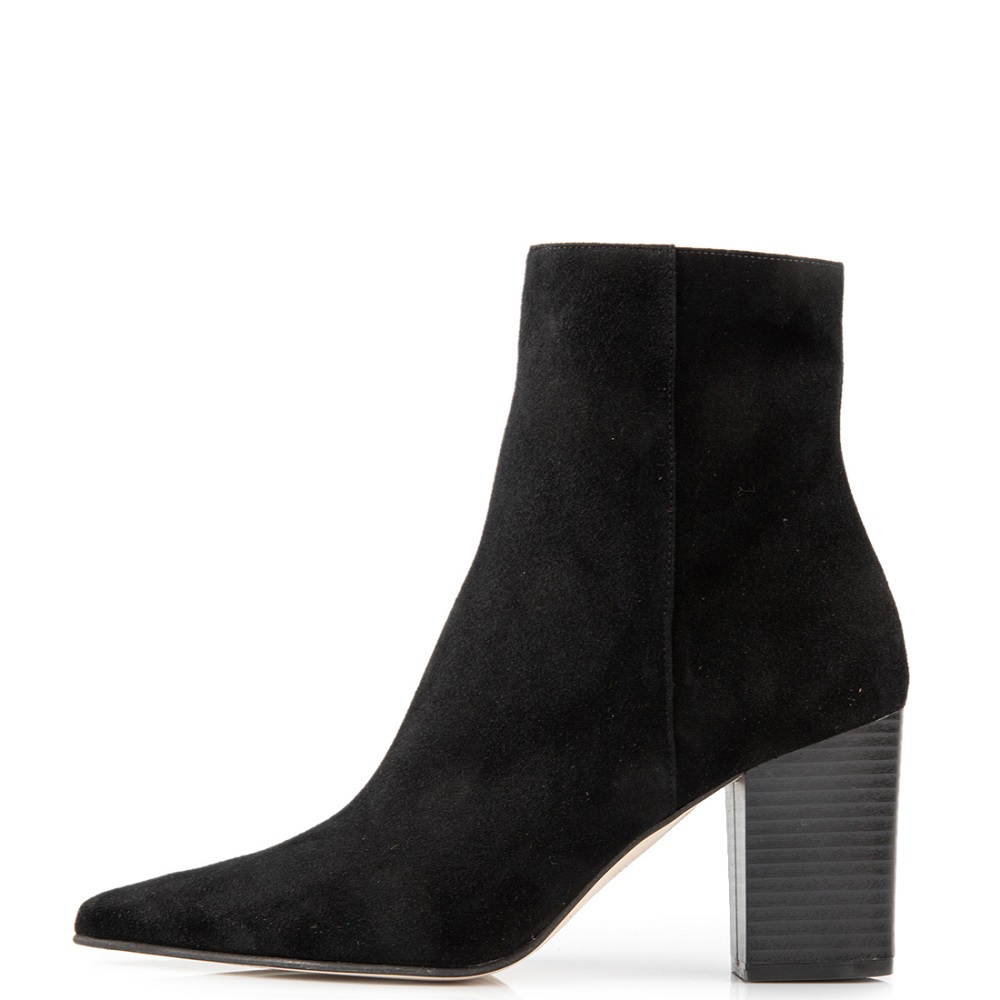 FM</br>FM 7712-02 Γυναικεία Μποτάκια Μαύρο Δέρμα Καστόρι