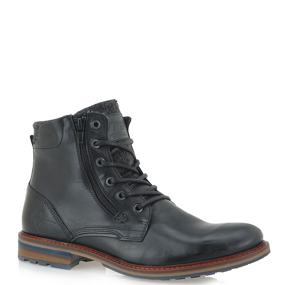 BULLBOXER</br>Ανδρικά Μποτάκια Μαύρο Δέρμα 791K85479CBKNASU00 Bullboxer