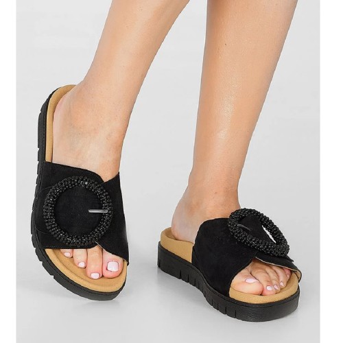 Gabor 83.745.17 Γυναικεία Mules Μαύρο Δέρμα Suede Gabor 83.745.17 Γυναικεία Mules Μαύρο Δέρμα Suede